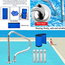BSNANCA Pool Handrails Swimming Pool Safety Hand Rail, Stair Pool Hand Rail Rated 250Lbs Load Capacity, Pool Handrail with Blue Grip Cover, Screws/32 * 39 inch ()