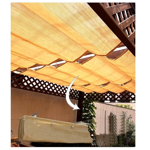 XBTGS Retractable Wave Canopy Pergola Cover for Garden Backyard Deck Sun Shade Sail with Trellis Outdoor Shade Canopy,W0.8*L3m/W2.62*L9.84ft,W0.8*L3m/W2.62*L9.84ft