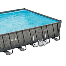 Summer Waves Outdoor Rectangular Frame Above Ground Swimming Pool Set Gray