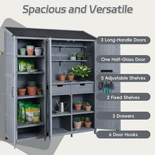 Roomfitters 71.6" Garden Potting Bench with Storage Cabinet, Waterproof Roof Outdoor Potting Table, Shelves, Drawers, Gray