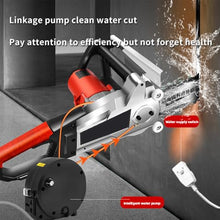 Electric Concrete Chain Saw,Wet Water Supply Dust Removal,Handheld Brushless Chainsaw,Concrete Cutting Chain Saw,Electric Diamond Chain Wall Cutter,for Slotted Rebar,Marble,Bricks 48cm