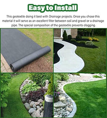 CHAOMIN 7oz Non-Woven Geotextile Fabric - Durable Weed Barrier for Effective Drainage and Landscaping Projects(2mx95m/6.5ftx311.7ft WxL)
