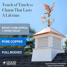 Good Directions Smithsonian Eagle Copper Weathervane, Includes Adjustable Roof Mount for Easy Installation - Hand-Polished Copper