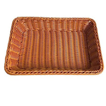 Picnic Baskets Hand Woven Rectangular Storage Box, Wicker Basket, Fruit, Tea, Snack, Bread, Picnic, Household, Kitchen ，45x35x8-Branco