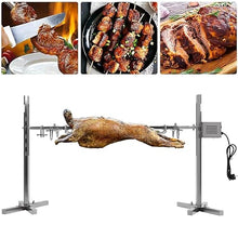 XQZMZSCP 15W Electric Automatic Rotisserie BBQ Set Large Stainless Steel Tripod Rotisserie Spit Roaster Rod, Portable Motor Fork Heavy Duty Machine (Silver 115 * 75cm)