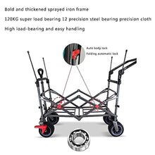 Handcart, Folding Camping Cart Garden Wagon, 4 Wheeled Collapsible Festival Trolley,Removable Oxcloth,Adjustable Handle,100 Liters Super Large Capacity 120Kg/Green