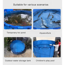 Zfmnoyev Outdoor Round Canvas Fish Pond Swimming Pool, Large Aquarium Pool Pond with Drain Valve, Fold Portable PVC Children's Pool, for Garden Irrigation, Water Storage(1.2x0.8m-900L)