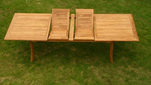 9 PC A Grade Outdoor Patio Teak Dining Furniture Set - 117" Double Extension Rectangle Table & 8 Cellore Stacking Arm Chairs