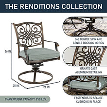 Hanover Renditions 7 Piece Outdoor Dining Set with 60" Round Table and Swivel Chairs Mist