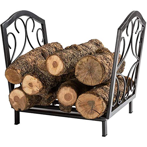 DOIBG Wrought Iron Firewood Log Rack for Indoor/Outdoor Fireplace Heavy Duty Kindling S Stand with Easy Assembly