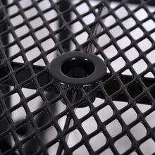 callmego Heavy-Duty Outdoor Steel Picnic Table with Umbrella Hole for Backyard, Patio, and Commercial Use (Black + Carbon Steel)