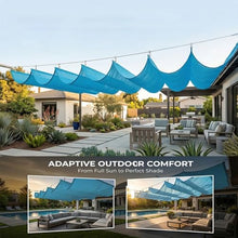 Retractable Wave Sun Shade Sail, Wave Awning Canopy with Eyelets and Rope, Adjustable Shade Cover Sun Protection Outdoor Pergola for Outdoor Garden Patio Yard Lawn(W3.2*L6m/W10.50*L19.68ft)