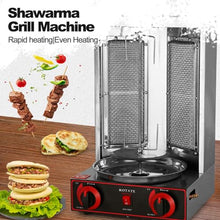Professional Vertical Electric Gas Grill, Barbecue Kebab for Bars And Restaurants, Gyro Shawarma Grill with Oil Collection Tray, Independent Temperature Control, 360 Degree Rotating Grill,Gas
