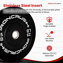 Iron Crush Olympic Bumper Plates Set - Virgin Rubber Weights for Strength Training 160LB Set