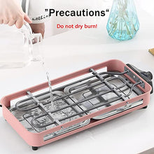 Smokeless Table Grill, Electric BBQ Grill 1500 W for Indoor Outdoor Use, Electric Table Top Griddle, Non-Stick Coating Grill Surface 42.5x20.5 cm, Removable Grease Tray, for Festival Party,Pink