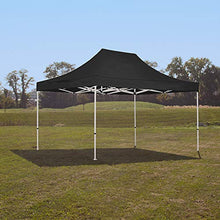 Vispronet 10x15 Instant Canopy Tent and Side Wall – Commercial Grade Steel Frame with Water-Resistant Canopy Top and Sidewall – Bonus Canopy Bag and Stake Kit Included (Black)