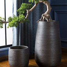 ENGENDER Flower Pot Ceramic Planters for Plant Containers, Garden Planters with Drainage Holes, Decorative Black Line Planters for Indoor and Outdoor Plants and Flowers Planter (Color : 66cm)