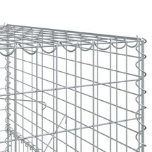 Makastle Gabion Basket with Cover, Rock-Stone Wall with Sturdy Grid for Backyard, Garden, Yard, Rustproof, Weather-Resistant, 472.4x39.4x59.1 in Silver Galvanized Iron