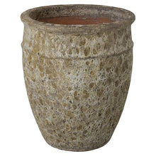 Emissary Home and Garden 22in. L x 27.5in. H Reef Green Stoneware Round Planter with High-fire Treatment (Set of 1)