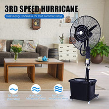 CUTPOIY Industrial Pedestal Misting Fan with 43L Tank, Oscillating Cooling Fan, 3 Speed Settings, Heavy Duty Outdoor Mister Fan for Patio and Workshop, 80CM