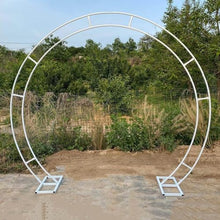 Heavy Duty Metal Wedding Arch Moon Gate Gold/Black/White Circle Garden Arbor Archway for Bridal Party Decoration Gardens Decorations(White,HxW/2.8x3.2m/9.2x10.5ft)