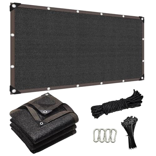 PIPRE 90% Shade Cloth Sun Shade Fabric Privacy Screen Shade Cover for Patio Garden Pergola Shade Cover Canopy, 35 x 50 FT, Black