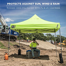 Ergodyne SHAX 6053 Fully Enclosed Pop Up Canopy Tent with Sidewalls 10ft x 10ft Lime
