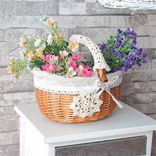 ASWRTYJO Country Egg Bread Basket Outdoor Outing Portable Rice Basket Wicker Picnic Basket(24 * 19 * 12cm)