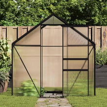 DINDING Greenhouse Anthracite Aluminum Polycarbonate in Professional 38.8 Square Feet Adjustable Height Plant House with Drainage for Professional Garden Utility