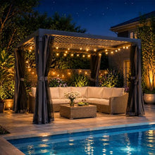 AURESTEAD 10x12 FT Louvered Pergola, Adjustable Aluminum