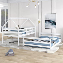 Acosure Twin Over Full Bunk Bed with Ladder & Guardrail, Convertible to 2 Beds, White