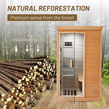 HOSAUNA Far Infrared Sauna 1-Person Canadian Hemlock Wood Indoor Spa 800W