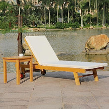 EESHHA Outdoor Lounge Chairs, Solid Wood Adjustable Reclining Bed, Outdoor Open-air Leisure Waterproof Solid Wood Chairs with Wheels for Garden Balcony Swimming Pool Beach Recliner Type C