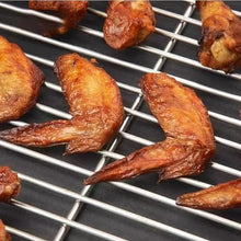 TBLOTYD Stainless Steel BBQ Grill Rack with Handle - Heavy-Duty Cooking Grid Square Hole Design Easy to Clean Perfect for Outdoor Grilling and Barbecues