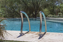 Inter-Fab DR-L3065P-W Designer Three Step Stainless Steel Pool Ladder with White Plastic Treads