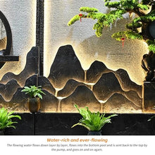 Luxury Rockery Wall Fountain – Black & Gold Mountain Scene with LED Lights, Indoor/Outdoor Cascading Fountain Water Curtain Wall Floor-Standing Decor (338 Set,Ivory)(336 Ivory)