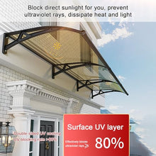 Door Awnings Exterior, Awning for Door Entrance, Patio Awnings with Aluminum Bracket, Polycarbonate Cover, Window Awnings UV Rain Snow Protection, for Porch/Patio/Deck-Brown-120x360cm/47 x142