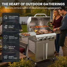 Electactic 4-Burners Propane Gas Grill 32000 BTU, Stainless Steel BBQ Grill