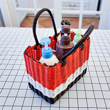 LSSOAZZVVN Small Picnic Basket Handmade Wicker Shopping Basket Home Vegetable Fruit Packing Picnic Storage Basket Garden Imitating Rattan Woven Flower Basket (Color : 1) (1)