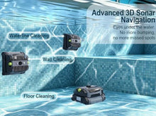 BCTIU Robotic Pool Vacuum Cleaner, Wall-Climbing, 56ft Cord, Grey
