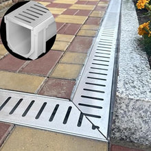 GLDGJMZ Outdoor Channel Drain Kit with Metal Grate - Trench Drainage System for Shower Base Patios & Driveways Heavy-Duty Water Management Solution Easy Installation