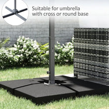 OROTLECT 4 Outdoor Cantilever Umbrella Base, Heavy-Duty, 176 Lbs Water Or 264 Sand Capacity, Black, Protected And Construction Base, Protected, Black