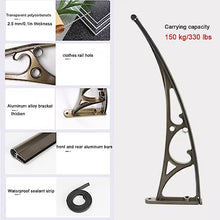 Window Door Awning Canopy,Front Door Canopy Uv Rain Snow Sunlight Protection Outdoor Polycarbonate Cover Patio Awning Canopy,Gold Aluminium Frame,with Install Hardware (47"x118")