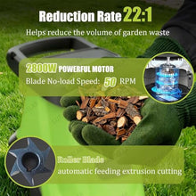 CUTANGELAR Electric Mulcher Shredder, 2800W Wood Chipper with 45mm Cutting Capacity, 60L Collection Box, Sa-fety Protection System and Portable Wheels, Perfect for Lawn Care.