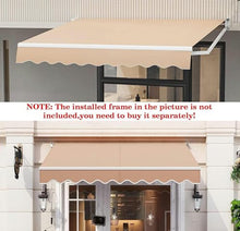 WZUOPG Manual Retractable Awning Door Window Awning Shelter Outdoor Canopy Home Deck Canopy with Manual Crank Handle（Frame Included ）, 26.2x9.8ft