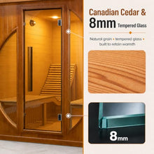 Recliners Steam Sauna 2 Person, Canadian Red Cedar, 220V, 6KW Harvia Heater