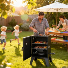 FENGXCXY Outdoor Electric Grill, Temperature-Controlled BBQ Grill, 32 x 22 Inches, Double-Layer Grill Rack, Built-in Thermometer, Ideal for Family Gatherings and Birthday Parties, Black