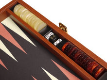 Zaza & Sacci Backgammon Board Game Set 16" Leather/Microfiber Case Brown