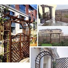 WUGUOK Wooden Garden Arch with Double Gate, Arbor Rose Arch for Climbing Plants, Wedding Archway with Trellis for Outdoor Arbour Backyard