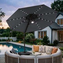 OROTLECT 11' LED Lights Cantilever Patio Umbrella With Base